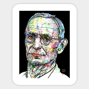 HERMANN HESSE watercolor and ink portrait Sticker